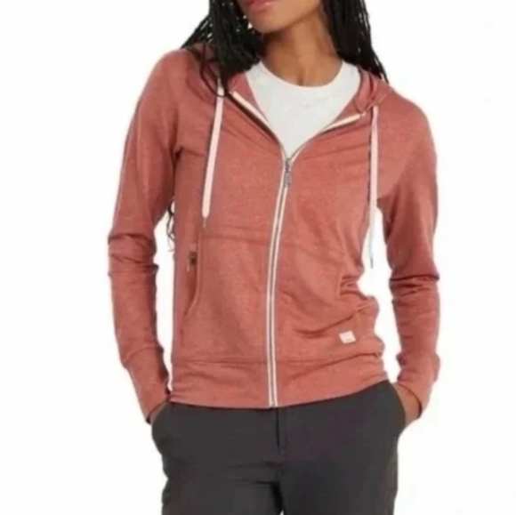 Vuori Tops - Vuori Rust Zip-Up Hoodie